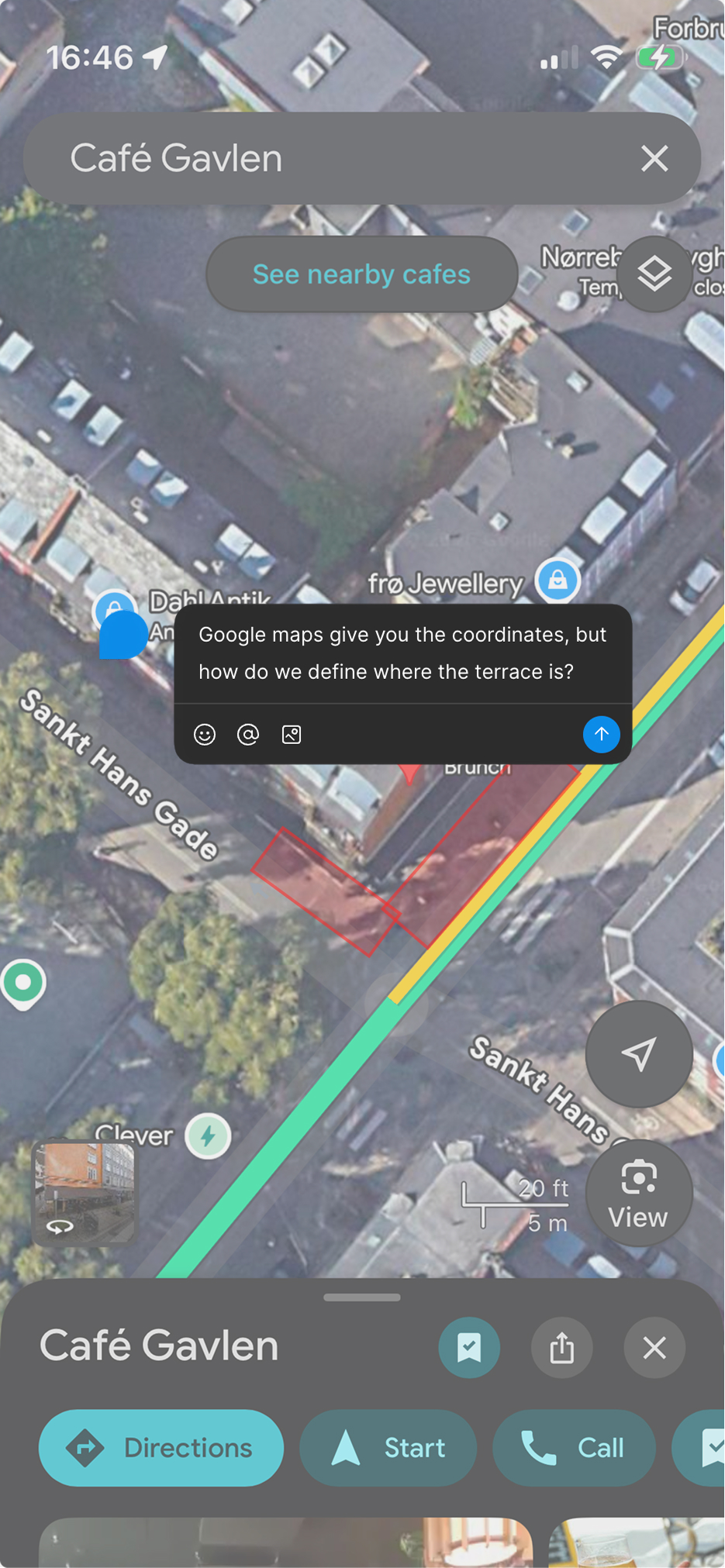 Map with the design question overlaid